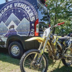 Motorcycle and UEV Campervan